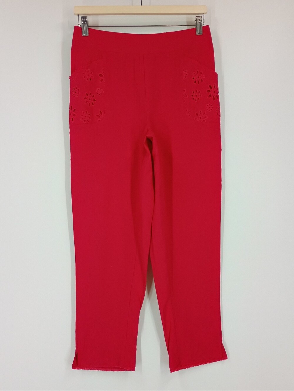Piccadilly Linen Blend Eyelet Pants